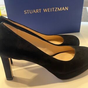 Stuart Weitzman Elegant Black Suede Heels